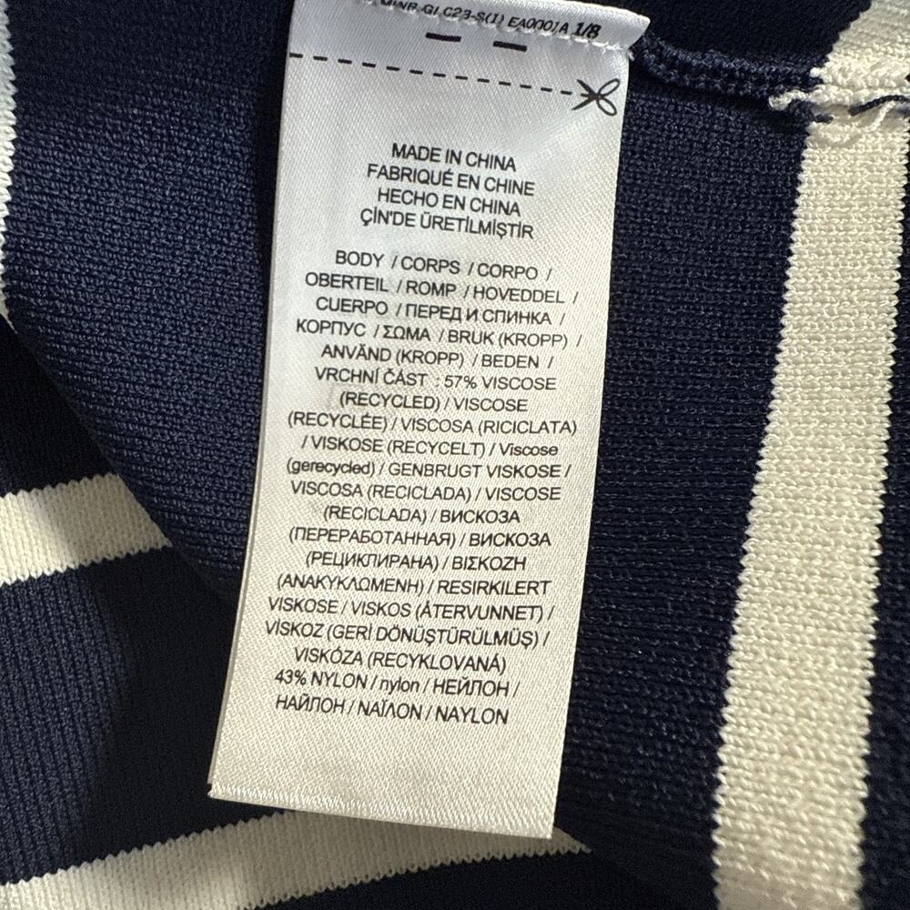 Lauren Ralph Lauren Striped Mock Neck Sweater Women Large Navy/White Pullover LS - Picture 9 of 10